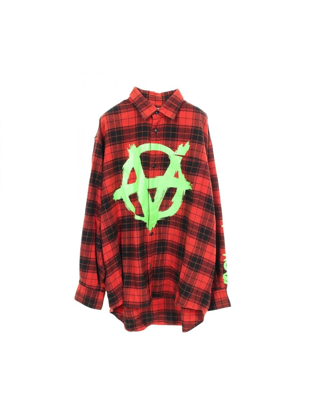 Vetements Anarchy Print Check Flannel #350020V49B